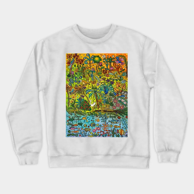Crazy Jungle Doodle Crewneck Sweatshirt by MagaliModoux